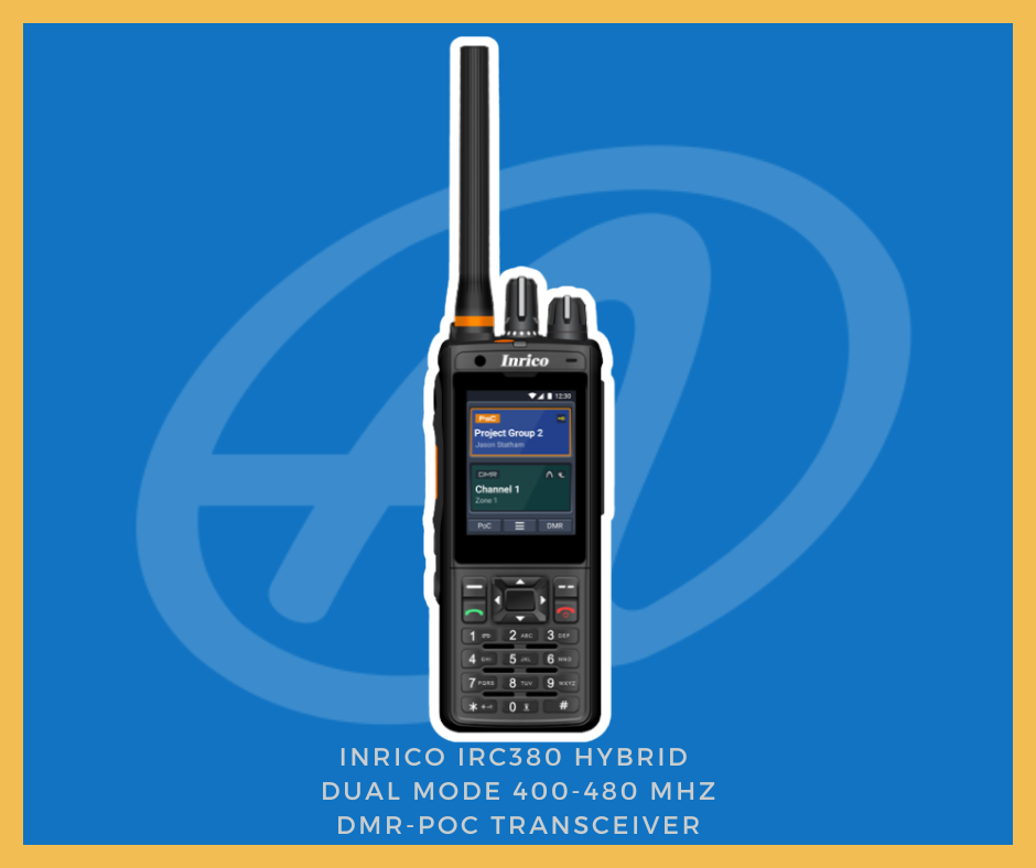 Inrico IRC380 hybrid dual mode 400-480 MHz DMR-POC transceiver