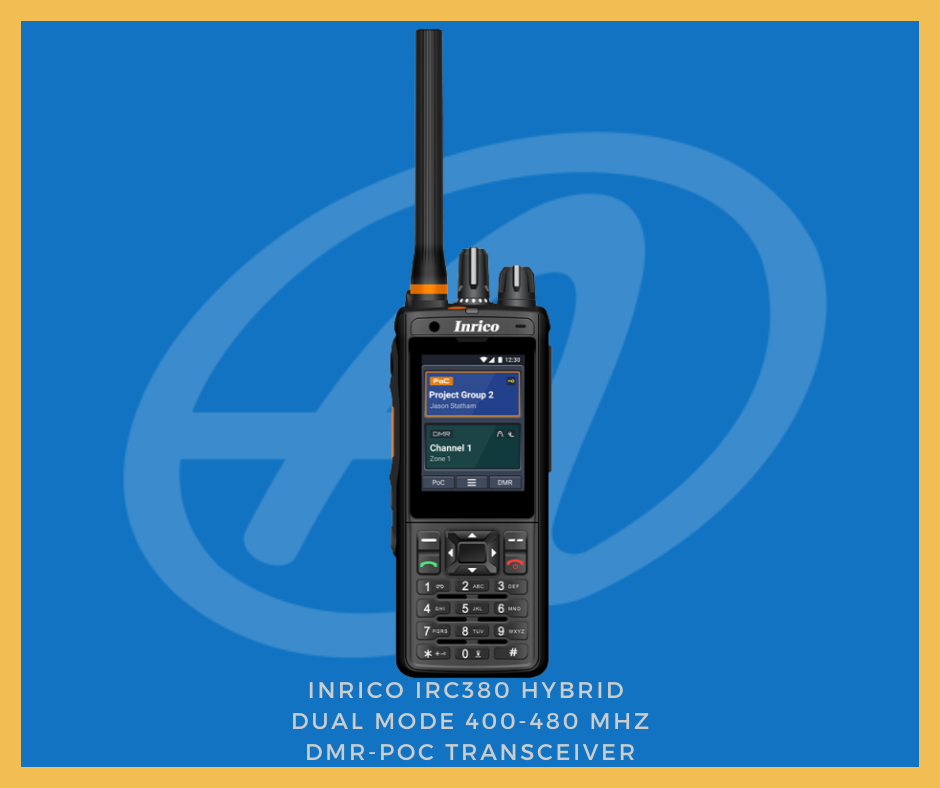 Inrico IRC380 hybrid dual mode 400-480 MHz DMR-POC transceiver