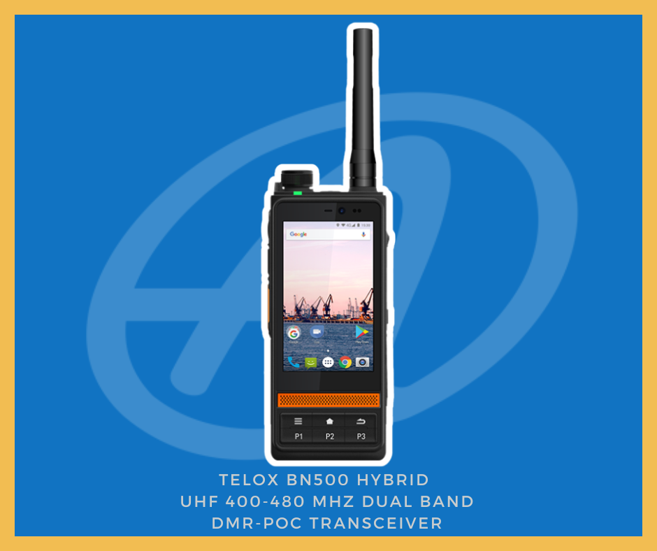 Telox BN500 hybrid UHF 400-480 MHz dual band DMR-POC transceiver