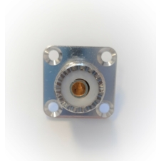 Picture 2/3 -UHF FEMALE PANEL CHASSIS MOUNT FLANGE SO239 NICKEL BODY PTFE INSULATION